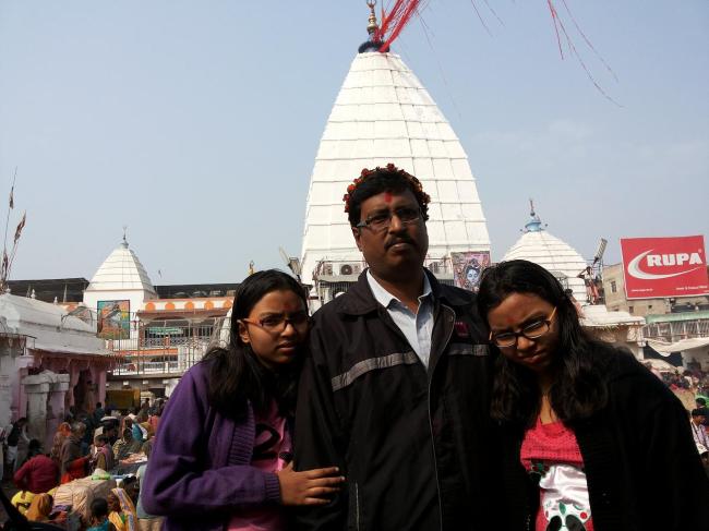 Baidyanath Dham  - after puja with my daughters