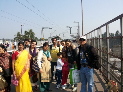 Journey to Bandel church - our team at Hoogly Ghat station